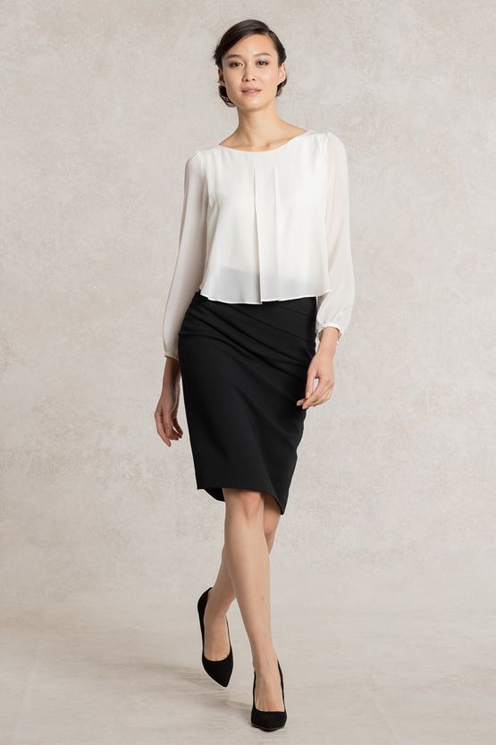 All-Season Material: Black Switch Skirt