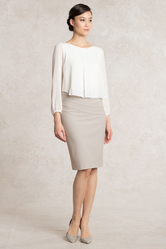 All-Season Material: Greige Switch Skirt