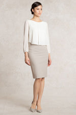 All-Season Material: Greige Switch Skirt