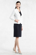 All-Season / No Lining: White Tailored Jacket