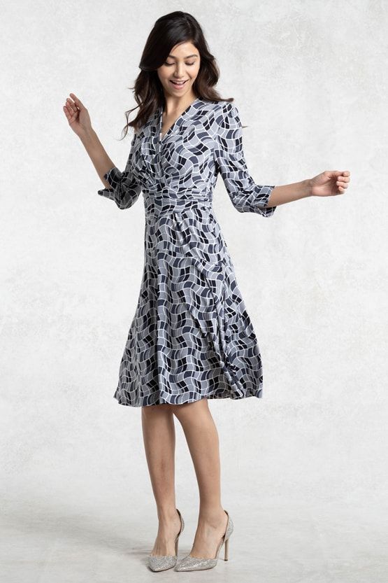 Optical Gray Cache-Coeur Dress