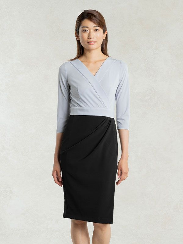 All-Season Material: Lilac X Black Asymmetry Dress