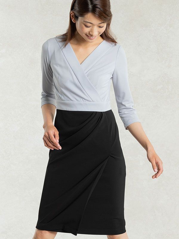 All-Season Material: Lilac X Black Asymmetry Dress