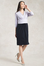 All-Season Material: Lavender X Navy Docking Shell Dress