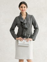 Suit Friendly: Medium Gray Ruffle Jacket