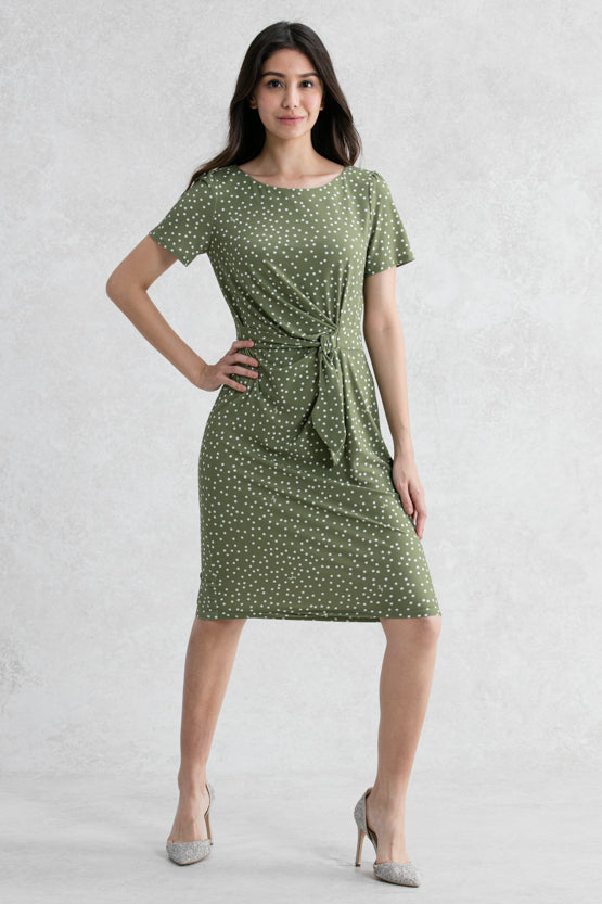 Khaki Petite Dot Daily Dress