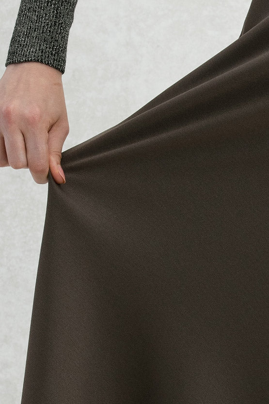 Long Length: Khaki Bias Long Skirt