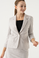 Stretch Jacquard: Stretch Jacquard Greige Ocean Four-Pocket Tailored Jacket