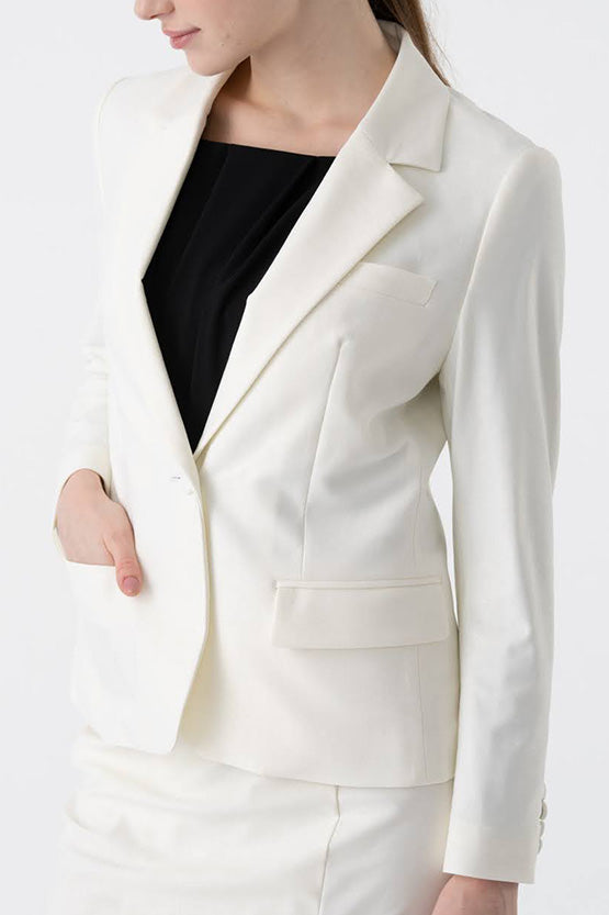 All-Season / No Lining: Smart Stretch White Three-Pocket Tailored Jacket