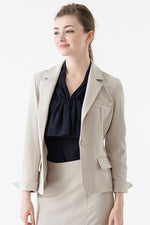 All-Season / No Lining: Smart Stretch Greige Three-Pocket Tailored Jacket