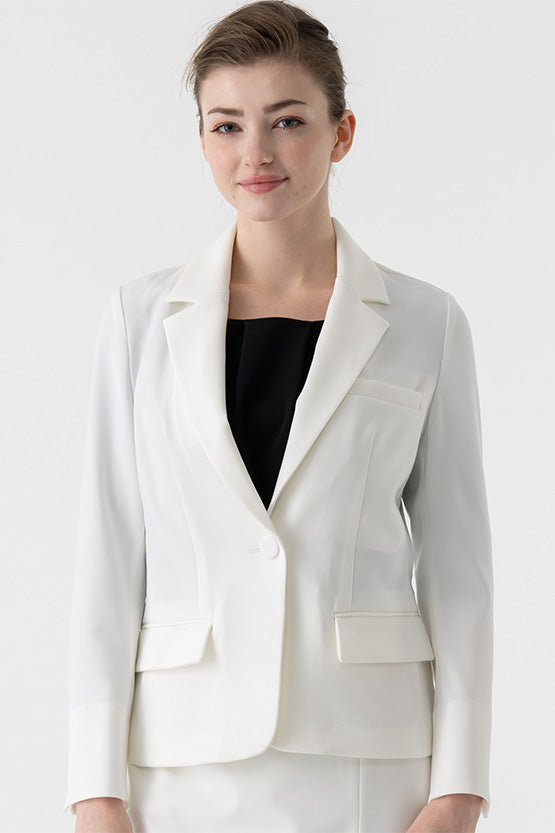 All-Season / No Lining: Smart Stretch White Three-Pocket Tailored Jacket