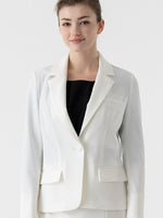 All-Season / No Lining: Smart Stretch White Three-Pocket Tailored Jacket