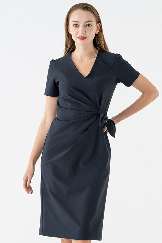 Cool Navy V-Neck Daily Dress