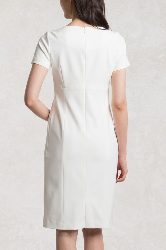 Navy High Neck Blouson Dress