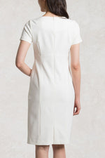 Navy High Neck Blouson Dress