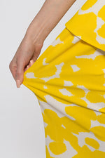 Yellow Dalmatian Peplum Dress