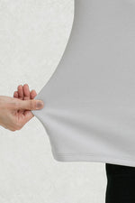 Light Gray Lace V-Neck T-Shirt