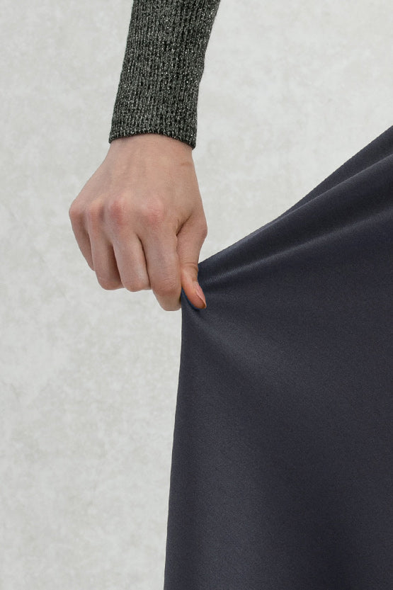 Long Length: Blue-Gray Bias Long Skirt