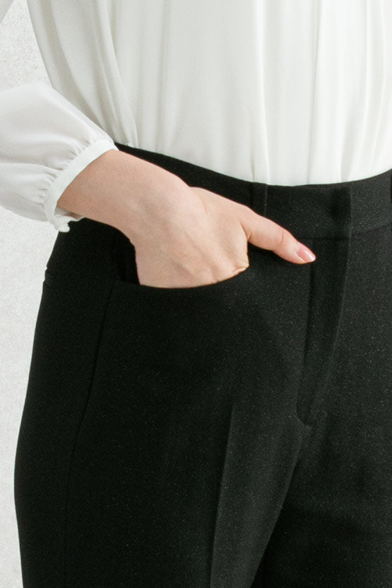 Starry Black Straight Pants