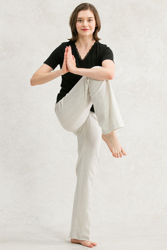 White-Gray Stretch Air Denim Pants