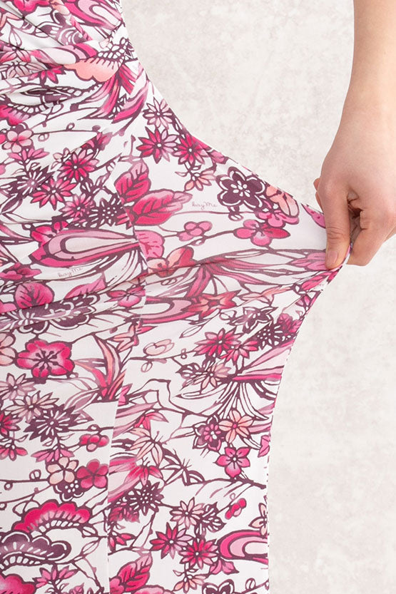 Japanese Pattern: "Peony" Ryukyu Bingata Gathered Dress