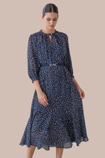Stretch Chiffon: Crystal Drop Long Mermaid Dress