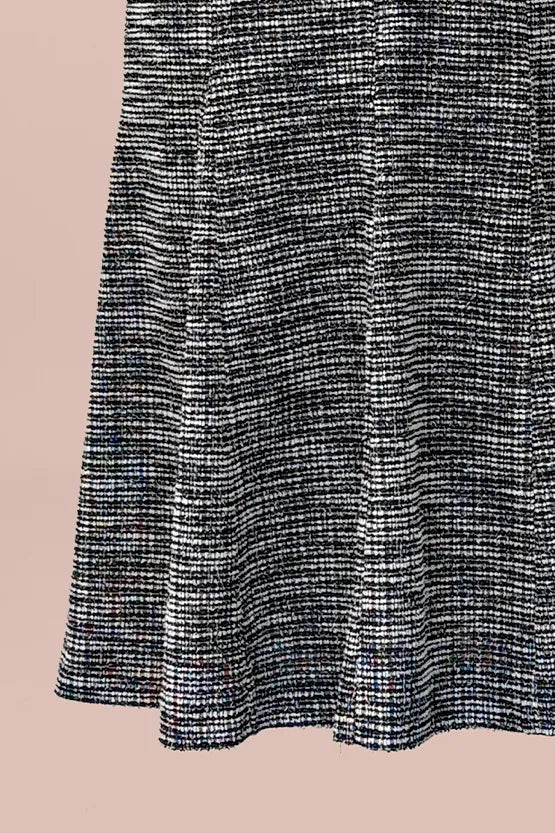 Stretch Lame Tweed: Zip-Up Semi-Mermaid Dress