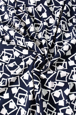 Long Length: Navy Playing Card Geo Long Marilyn Dress