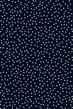 4-Way Stretch: Navy Dot Collared Flared Dress