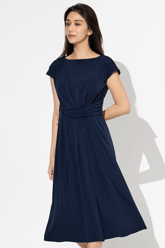Navy A-line Actress Dress