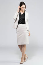 Light Beige Rich Wool Stretch Tailored Jacket
