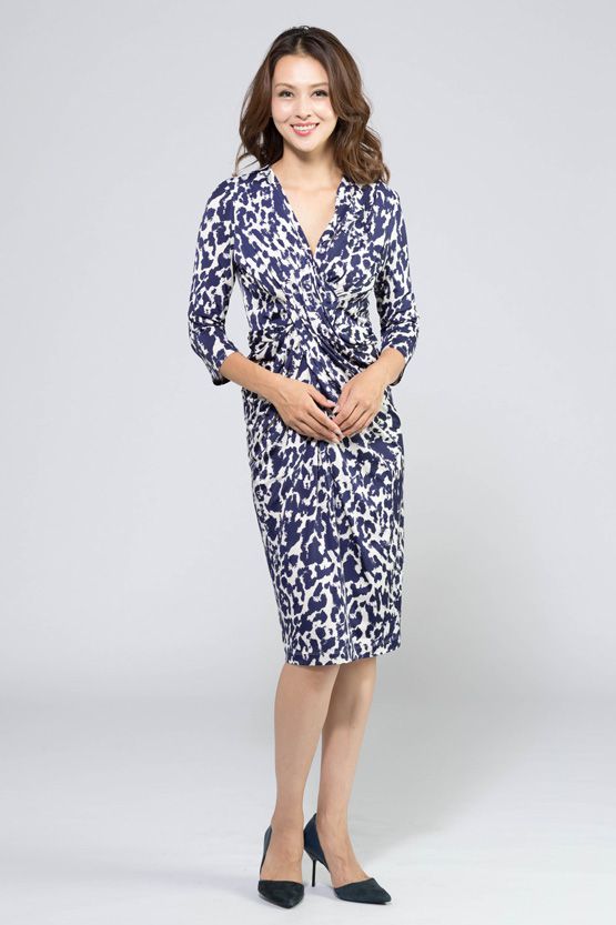 Navy Leopard Print Venus Dress