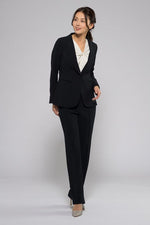Navy Heathered Stretch Center Crease Pants