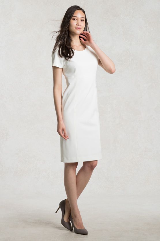 Navy High Neck Blouson Dress