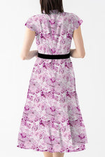 Stretch Chiffon Watercolor Mauve Long Mermaid Dress