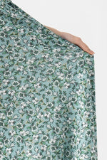 Silk-Like Green Petite Flower Cache-Coeur Dress