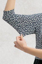 All-Season Material: Navy Mille Fleur Docking Shell Dress