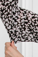 Stretch Chiffon: White Geo Frill Blouse