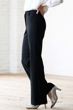 All-Season Material: Smart Stretch Black Straight Pants