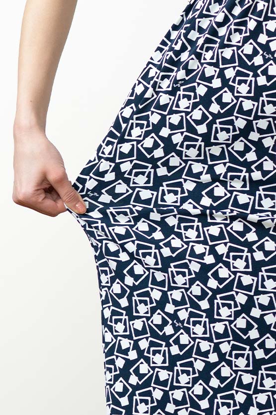 Navy Trump Geo Twist Dress