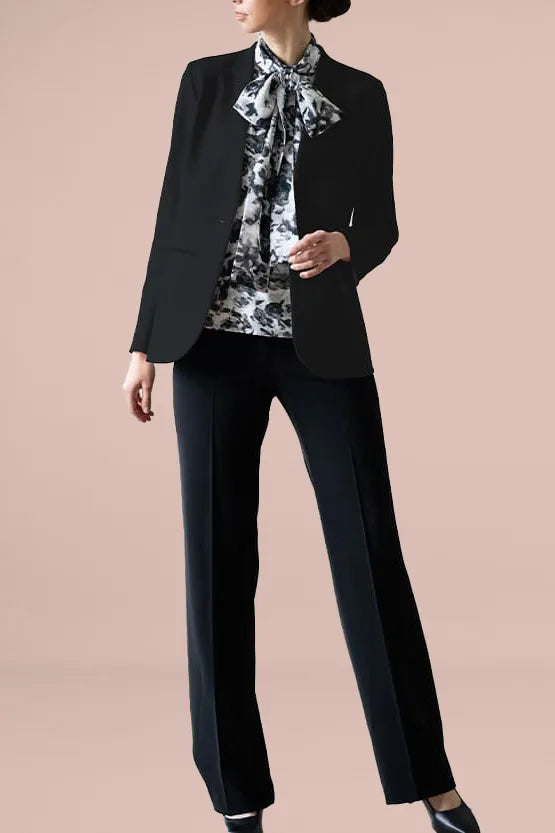 Smart Stretch:Black No-Curl Long Jacket