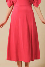Cherry Pink Collared Flared Dress