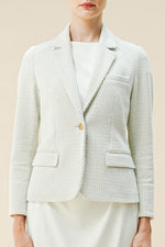 Jacquard: Jacquard White Tailored Jacket