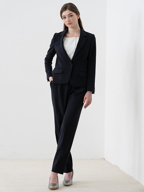 All-Season Material: Smart Stretch Dark Navy Stretch Blazer Jacket