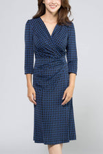 Shenon Blue Waist Gathered Dress