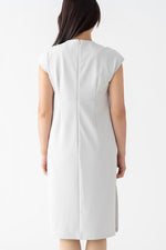 Gray Split Neck Sack Dress