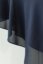 Stretch Chiffon: Navy Long Mermaid Dress