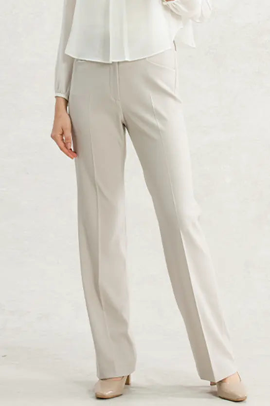 All-Season Material: Smart Stretch Smart Stretch Beige Straight Pants