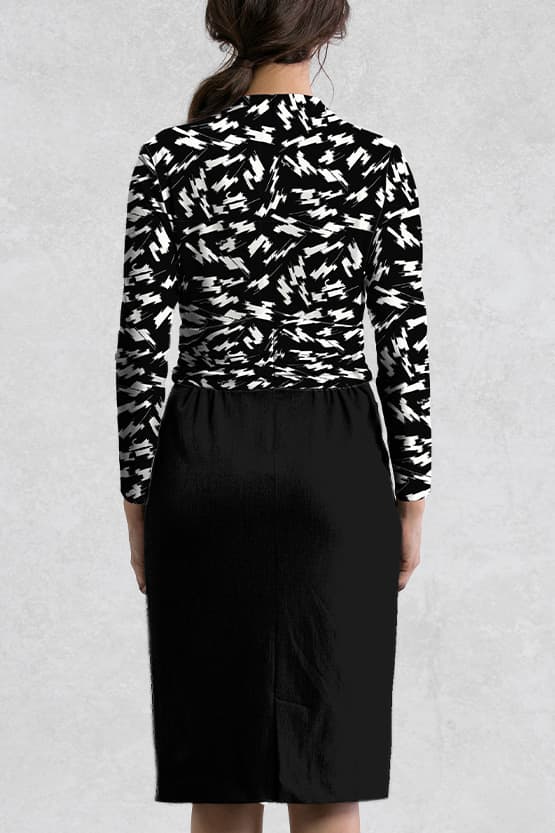 Fleece-Lined × Smart Stretch Black Fine Cats Shell Dress