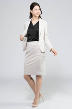 Light Beige Rich Wool Switch Skirt